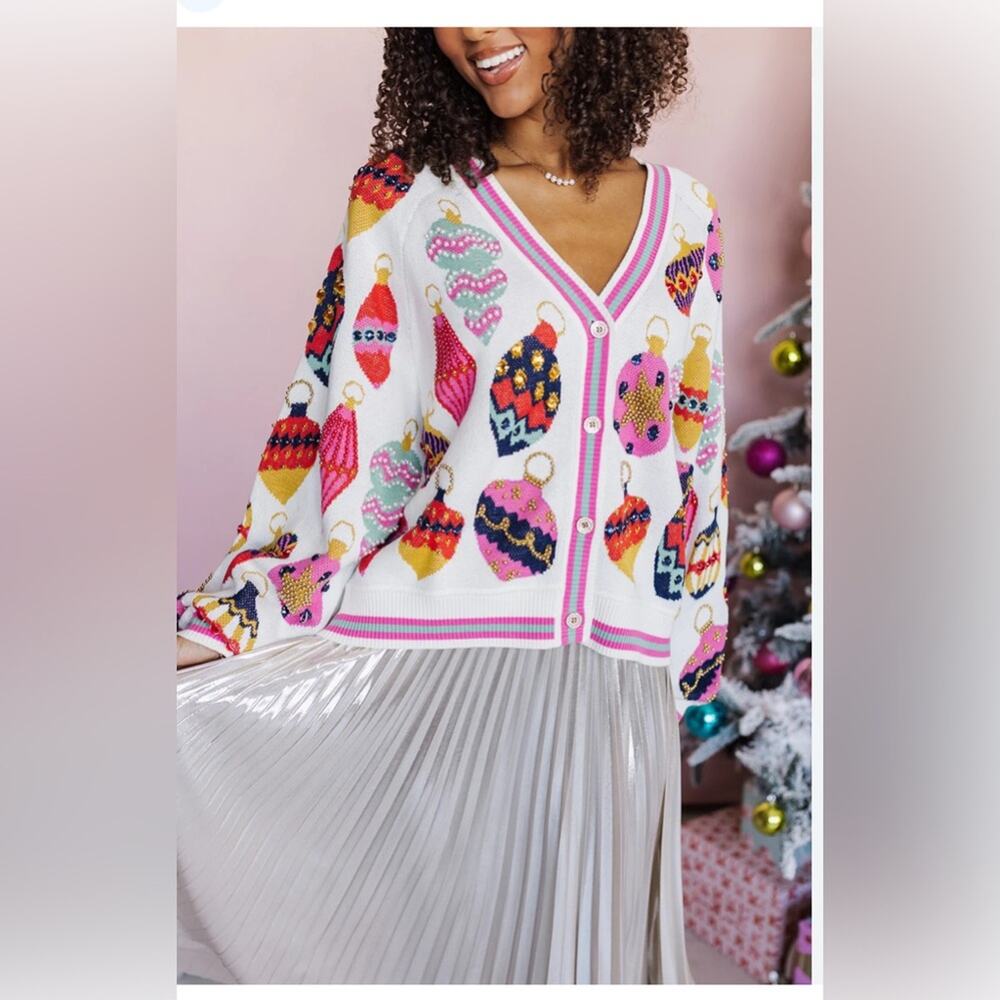 QUEEN OF SPARKLES Multicolor Knit Sweater Size:XL